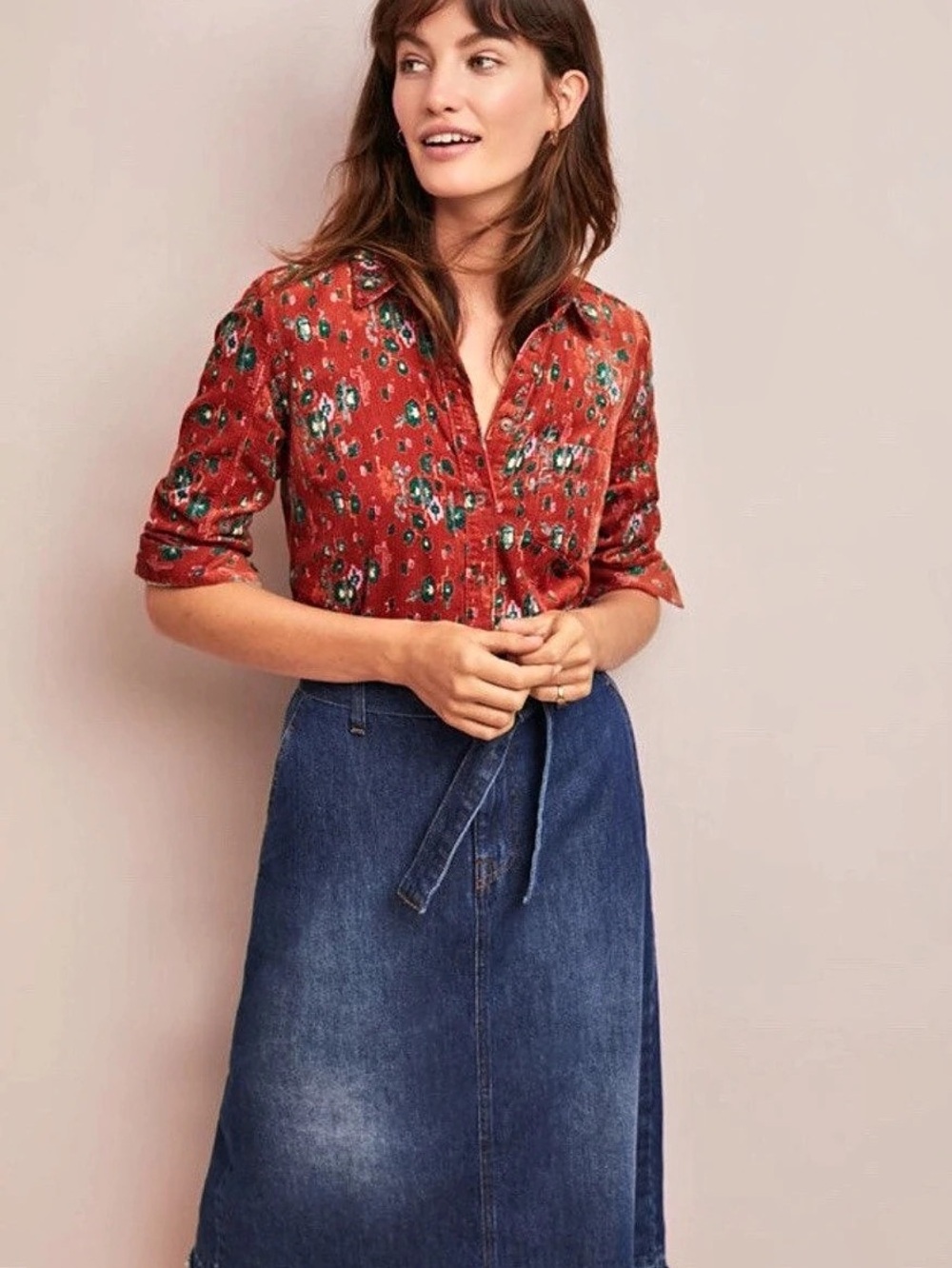 Anthropologie "From the Heart of Building 13" Corduroy Button Down
